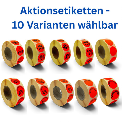 000 aktionsetiketten 30mm - 1.000,