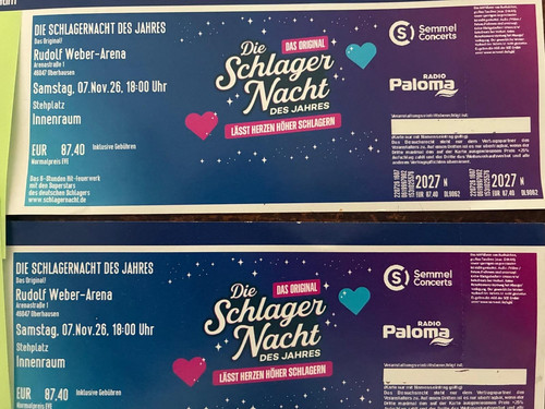 Karten die schlagernacht - karten, des