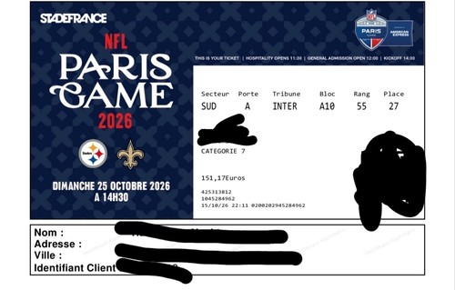 Tickets nfl paris game - nfl,